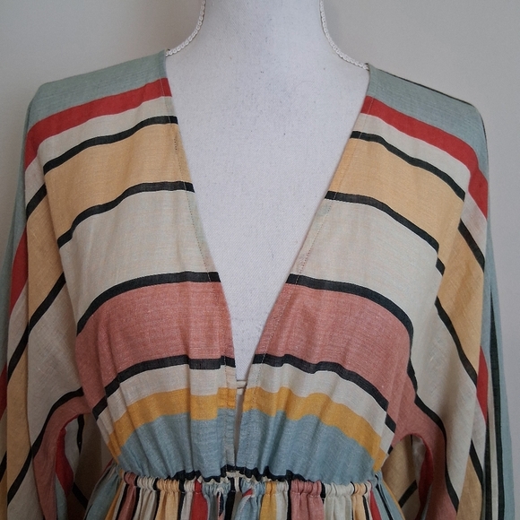 Zimmerman Cassia Draw Stripe Mini Linen Dress Size 2 - Picture 10 of 15